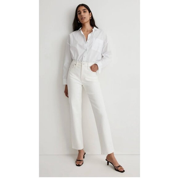 Madewell $128 Perfect Vintage Straight Jean Tile White Size 29 NI950 - Picture 1 of 7